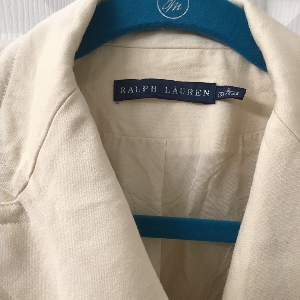 RALPH LAUREN BLUE LABEL SZ 2 WOOL COTTON BLAZER JACKET GOLD BUTTONS GUC - Picture 2 of 4